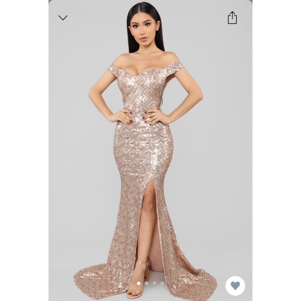 Rose gold maxi dress